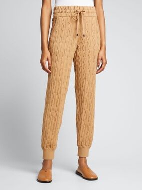Veronica Beard Auden Cable-Knit Sweatpants